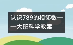 認(rèn)識(shí)7、8、9的相鄰數(shù)――大班科學(xué)教案