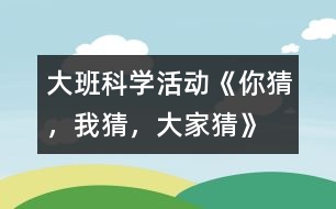 大班科學(xué)活動(dòng)《你猜，我猜，大家猜》