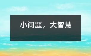 小問(wèn)題，大智慧