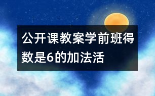 公開課教案學(xué)前班“得數(shù)是6的加法”活動(dòng)設(shè)計(jì)