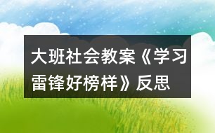 大班社會教案《學習雷鋒好榜樣》反思
