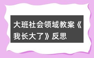 大班社會(huì)領(lǐng)域教案《我長大了》反思