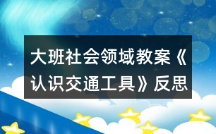 大班社會領(lǐng)域教案《認(rèn)識交通工具》反思