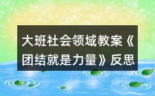 大班社會領(lǐng)域教案《團(tuán)結(jié)就是力量》反思