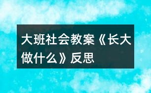 大班社會(huì)教案《長大做什么》反思