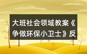大班社會領域教案《爭做環(huán)保小衛(wèi)士》反思
