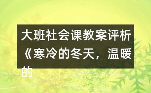 大班社會(huì)課教案評(píng)析《寒冷的冬天，溫暖的家》反思
