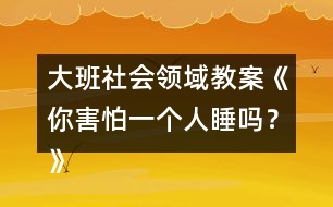 大班社會領(lǐng)域教案《你害怕一個(gè)人睡嗎？》反思