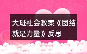 大班社會教案《團結(jié)就是力量》反思