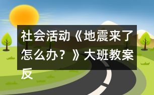 社會活動《地震來了怎么辦？》大班教案反思