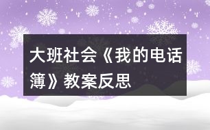 大班社會(huì)《我的電話(huà)簿》教案反思