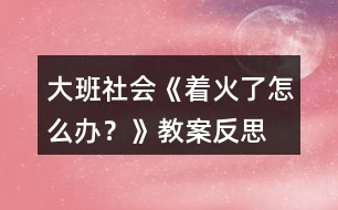 大班社會《著火了怎么辦？》教案反思