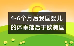 4-6個(gè)月后我國(guó)嬰兒的體重落后于歐美國(guó)家