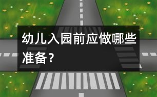 幼兒入園前應(yīng)做哪些準備？