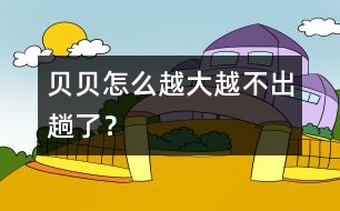 貝貝怎么越大越不“出趟”了？