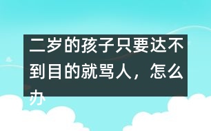 二歲的孩子只要達不到目的就罵人，怎么辦