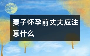 妻子懷孕前丈夫應注意什么