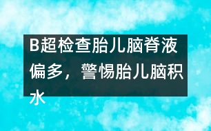 B超檢查胎兒腦脊液偏多，警惕胎兒腦積水