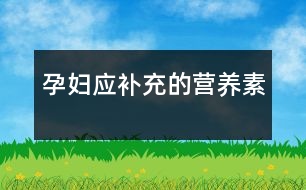 孕婦應(yīng)補(bǔ)充的營(yíng)養(yǎng)素