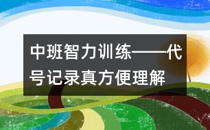 中班智力訓(xùn)練――代號記錄真方便（理解、創(chuàng)造、注意、記憶、語言）