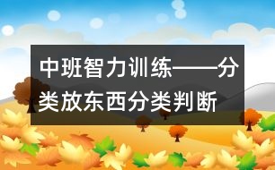 中班智力訓(xùn)練――分類放東西（分類、判斷、習(xí)慣、記憶）