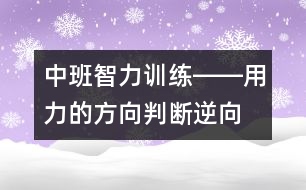 中班智力訓(xùn)練――用力的方向（判斷、逆向思維、動(dòng)作知覺(jué)、語(yǔ)言）