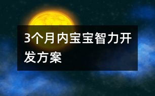 3個(gè)月內(nèi)寶寶智力開發(fā)方案