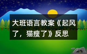 大班語言教案《起風(fēng)了，貓瘦了》反思