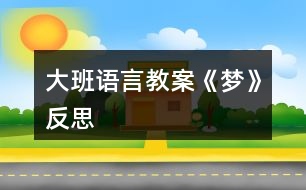 大班語(yǔ)言教案《夢(mèng)》反思