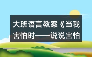 大班語言教案《當我害怕時――說說害怕》反思