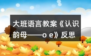 大班語言教案《認(rèn)識韻母――o e》反思