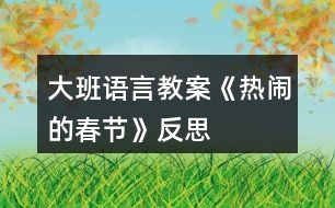 大班語(yǔ)言教案《熱鬧的春節(jié)》反思