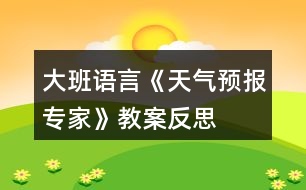 大班語言《天氣預(yù)報(bào)專家》教案反思
