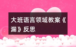 大班語言領域教案《漏》反思