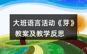 大班語言活動《芽》 教案及教學(xué)反思