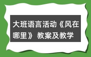 大班語言活動《風(fēng)在哪里》 教案及教學(xué)反思