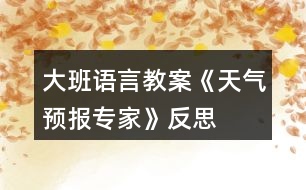 大班語(yǔ)言教案《天氣預(yù)報(bào)專(zhuān)家》反思