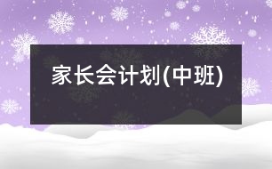 家長會計(jì)劃(中班)