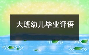 大班幼兒畢業(yè)評語