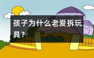 孩子為什么老愛拆玩具？