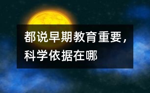 都說早期教育重要，科學依據(jù)在哪