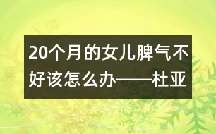 20個月的女兒脾氣不好該怎么辦――杜亞松回答