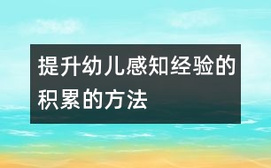 提升幼兒感知經(jīng)驗(yàn)的積累的方法