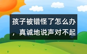 孩子被錯(cuò)怪了怎么辦，真誠(chéng)地說(shuō)聲“對(duì)不起”