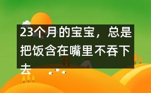 23個(gè)月的寶寶，總是把飯含在嘴里不吞下去