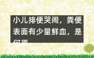 小兒排便哭鬧，糞便表面有少量鮮血，是何原因