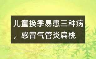 兒童換季易患三種病，感冒、氣管炎、扁桃腺炎