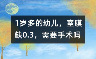 1歲多的幼兒，室膜缺0.3，需要手術(shù)嗎