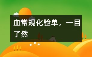 血常規(guī)化驗(yàn)單，一目了然