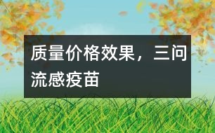 質(zhì)量價格效果，三問流感疫苗